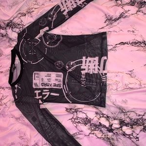 Long sleeve sheer top